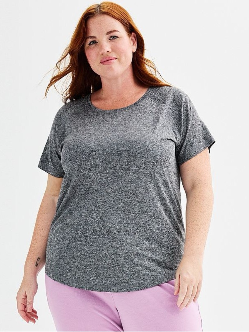Tek Gear Dry Tek Grey Crewneck Short Sleeve Tee Size XL